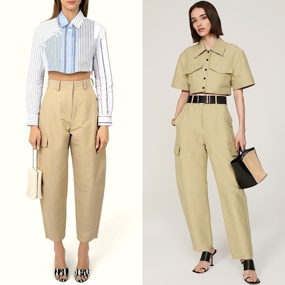 LVIR 90s Khaki High Rise Cargo Utility Tapered Ankle...